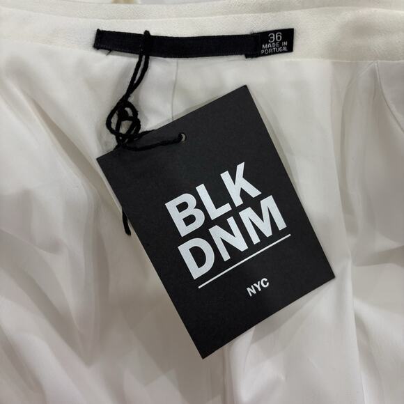 NWT Blk Dnm Women’s Size 2 White Single Breasted One-Button Blazer Jacket EU36 - Picture 2 of 6